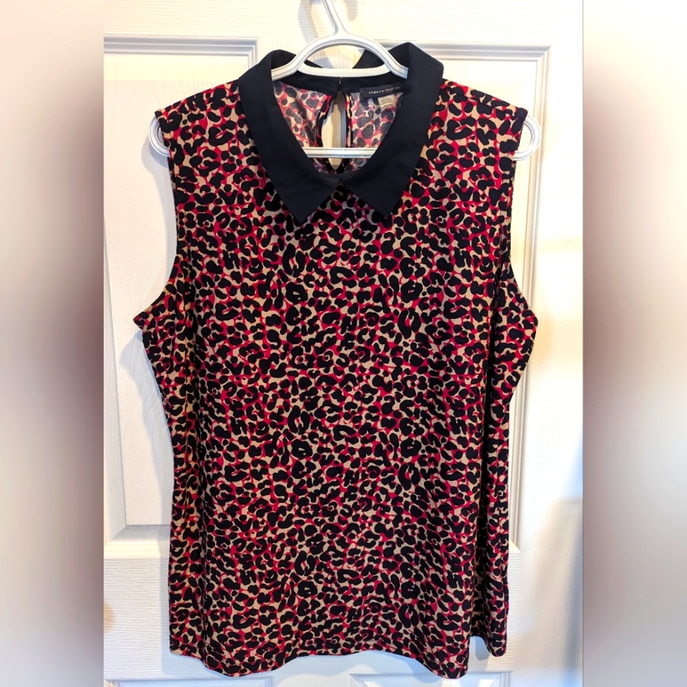 💙 TOMMY HILFIGER 💙 Peplum Collar Sleeveless Top